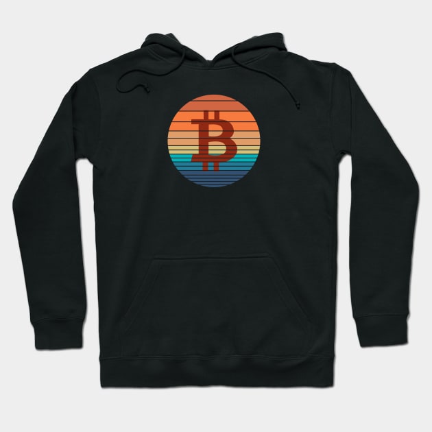 Bitcoin Retrowave Hoodie by CryptoHunter